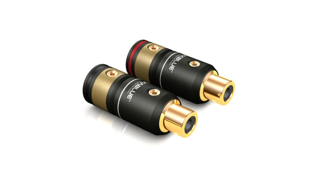 Die T6S Cinchbuchsen von VIABLUE™ zeichnen sich durch ihre hochwertige Verarbeitung und Materialien aus. Sie bestehen aus massivem Messing und sind vergoldet, um eine maximale Signalübertragung zu gewährleisten.