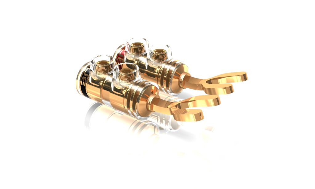 Die TS Kabelschuhe mit einem Durchmesser von 6mm von VIABLUE™ gewährleisten eine sichere und dauerhafte Verbindung zu Lautsprecherkabeln oder anderen Kabeln.